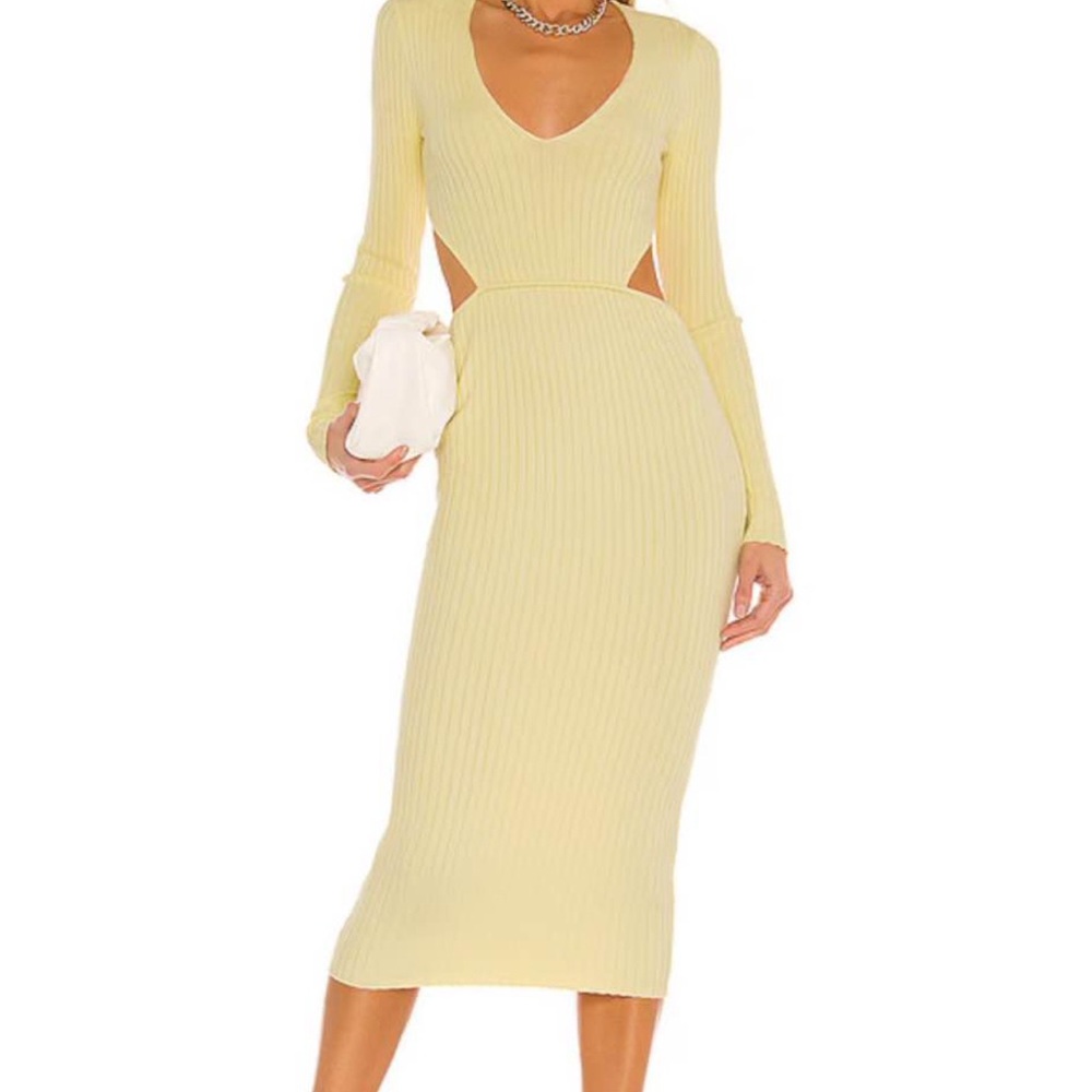Camila Coelho Long Sleeve Yellow Dress